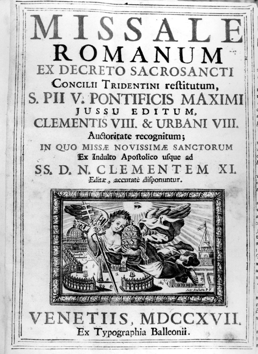angelo con insegne papali (stampa, elemento d'insieme) di Piccini Isabella (sec. XVIII)