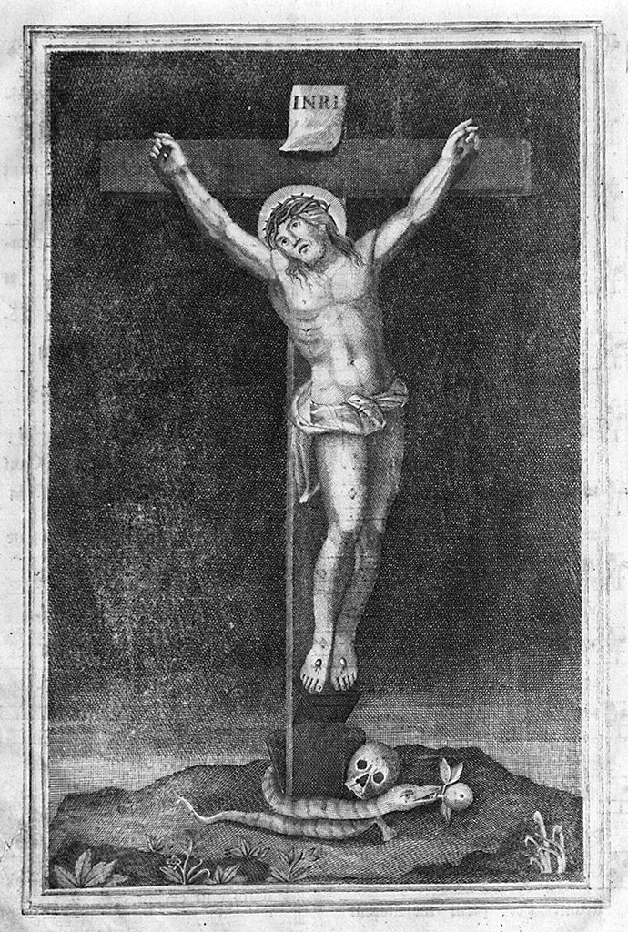 Cristo crocifisso (stampa, elemento d'insieme) - ambito italiano (sec. XVIII)