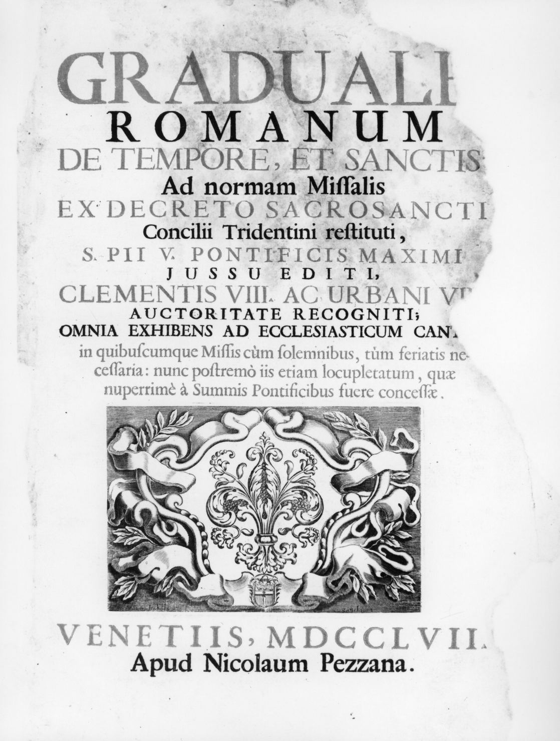 giglio con stemma araldico (stampa, elemento d'insieme) - ambito veneziano (sec. XVIII)