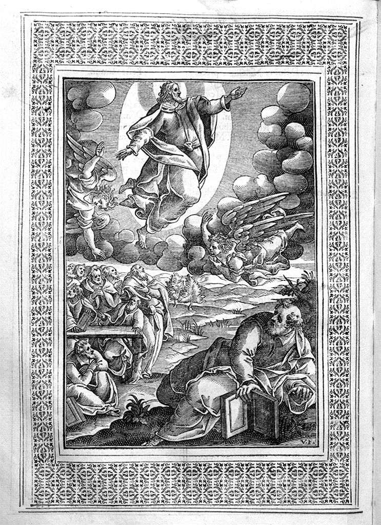 ascensione di Cristo (stampa, elemento d'insieme) - ambito italiano (sec. XVII)