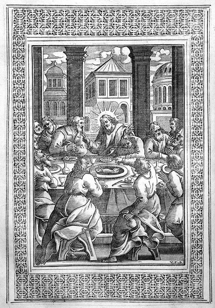 ultima cena (stampa, elemento d'insieme) - ambito italiano (sec. XVII)