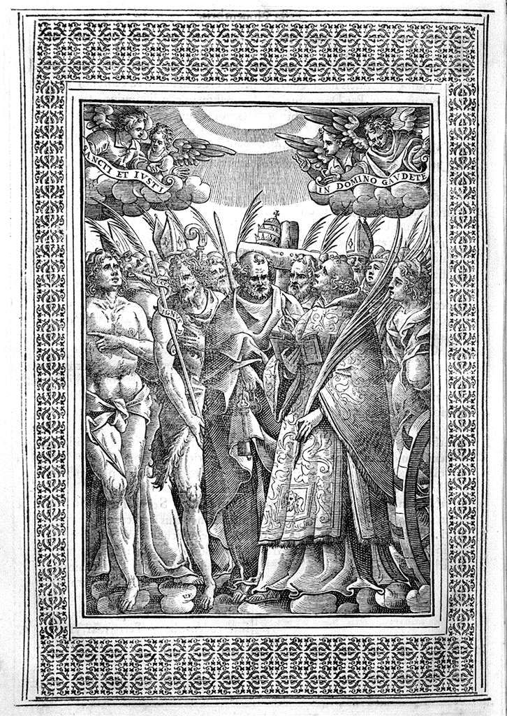 Santi martiri in gloria (stampa, elemento d'insieme) - ambito italiano (sec. XVII)