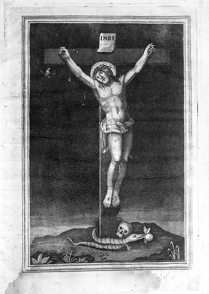 Cristo crocifisso (stampa, elemento d'insieme) - ambito italiano (sec. XVIII)