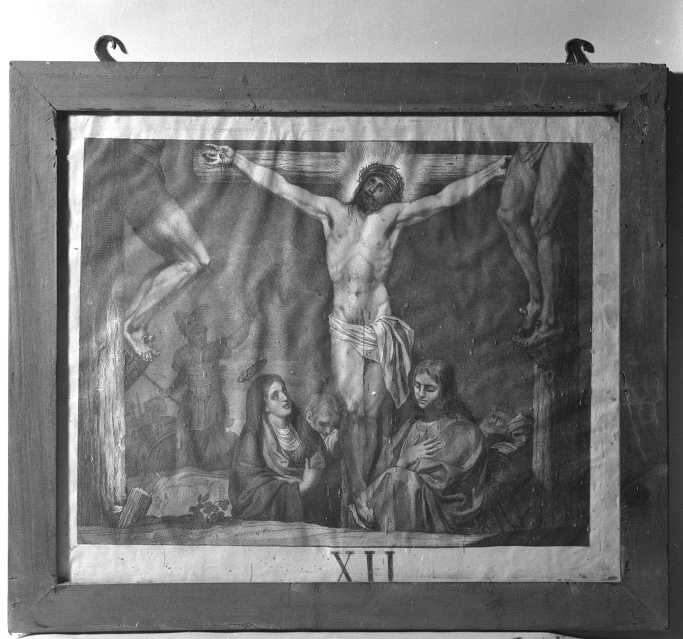 stazione XII: Gesù innalzato e morto in croce (stampa, serie) di Pera Giuseppe, Sabatelli Luigi, Cecchini Giovanni Battista (sec. XIX)