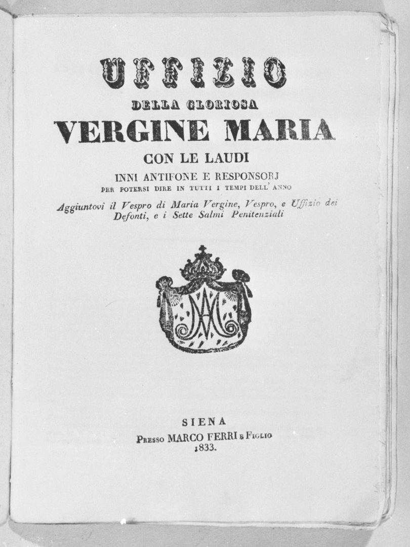 monogramma mariano (stampa) - ambito senese (sec. XIX)