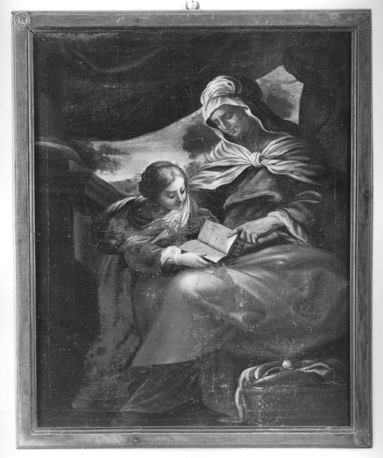 Sant'Anna insegna a leggere a Maria Vergine (dipinto) - ambito senese (secc. XVII/ XVIII)