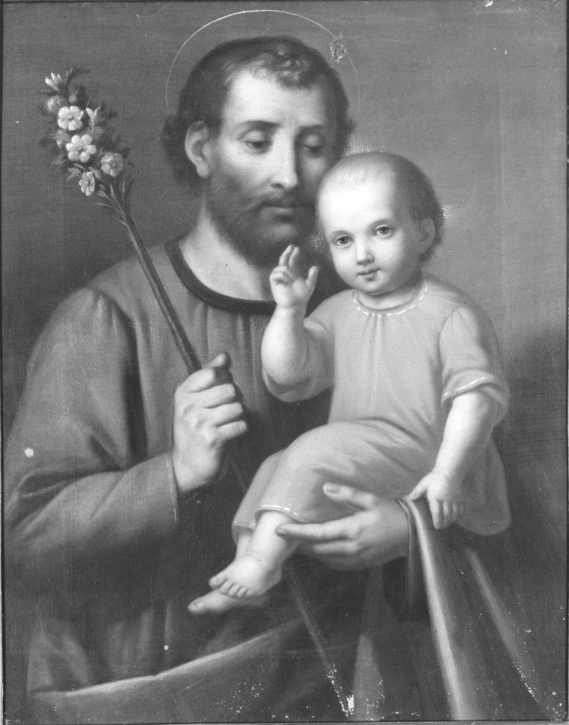 San Giuseppe con Gesù Bambino (dipinto) di Franchi Alessandro (attribuito) (ultimo quarto sec. XIX)