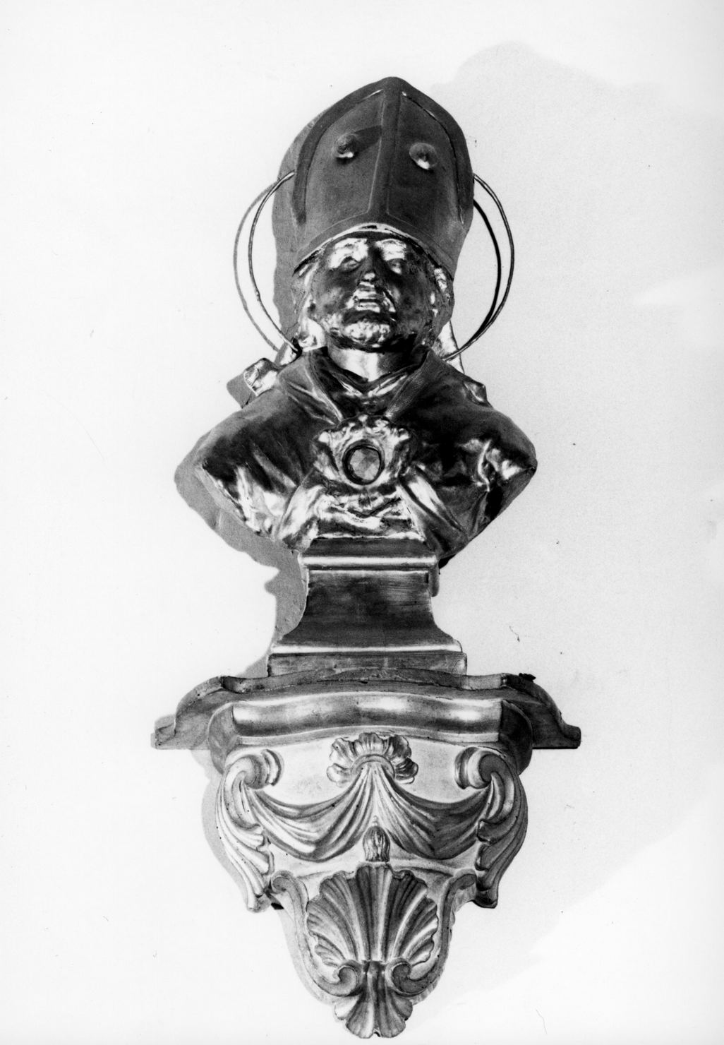 Santo vescovo (reliquiario - a busto) - bottega italiana (sec. XIX)