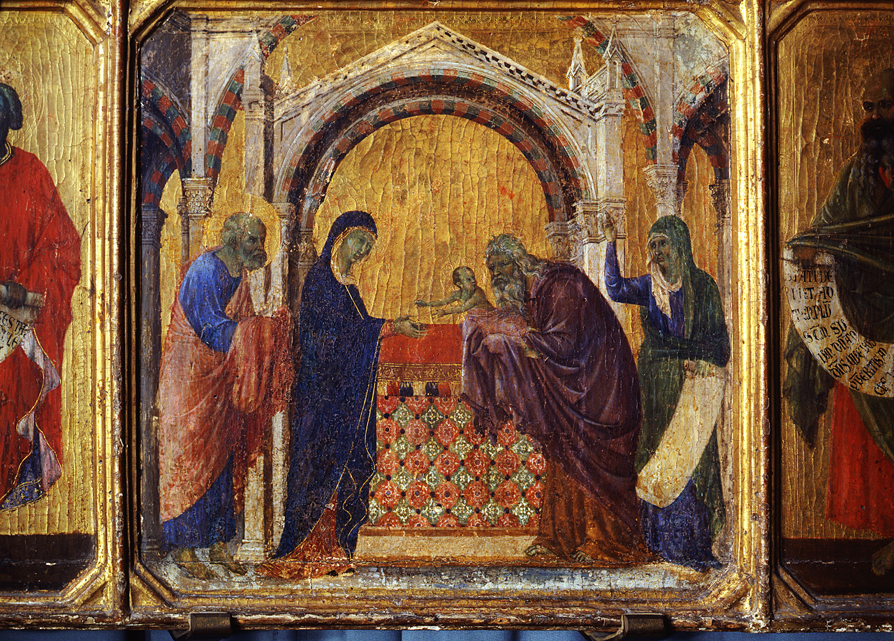 presentazione di Gesù al tempio (ancona, elemento d'insieme) di Duccio di Boninsegna (primo quarto sec. XIV)