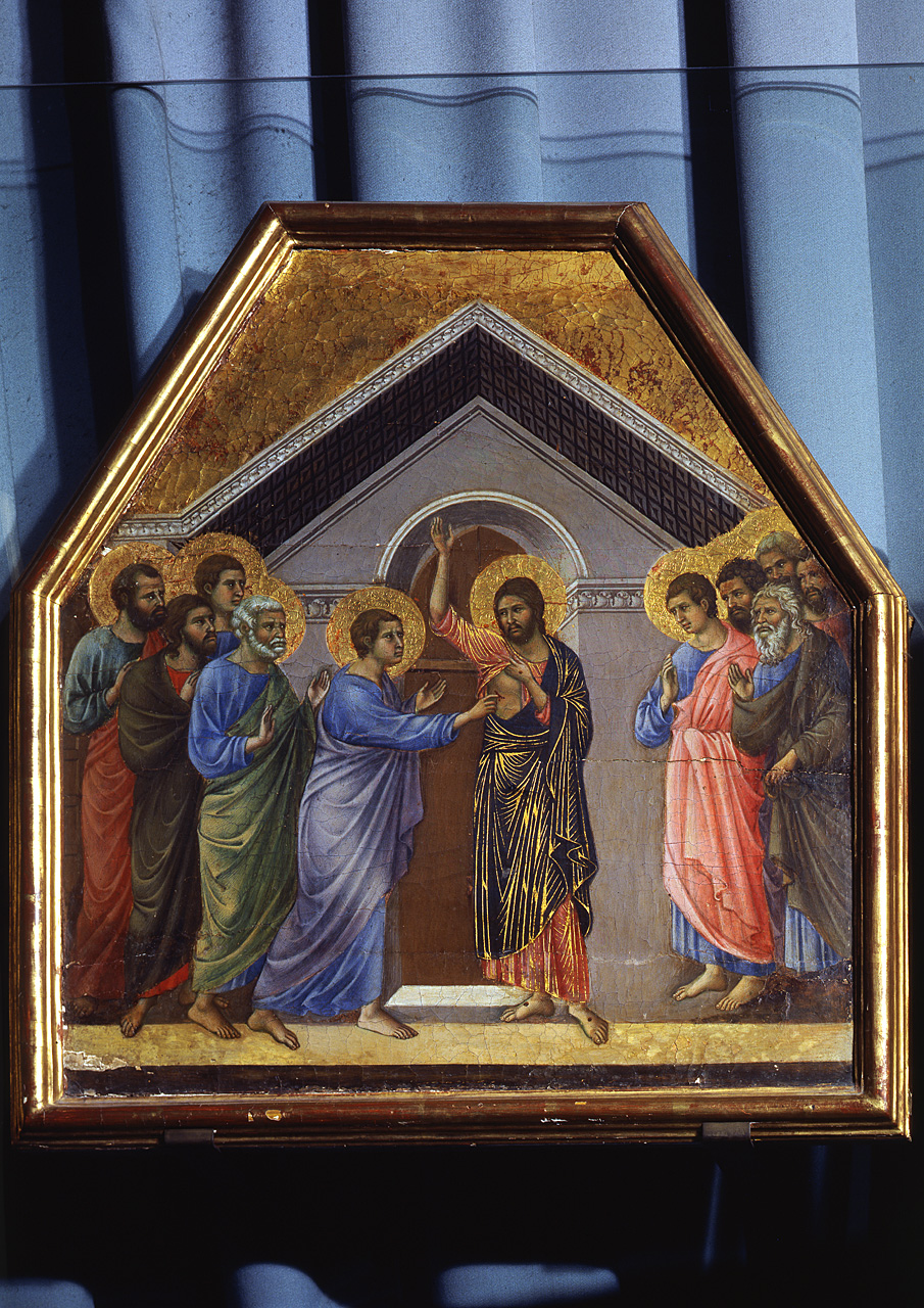 incredulità di San Tommaso (ancona, elemento d'insieme) di Duccio di Boninsegna (primo quarto sec. XIV)
