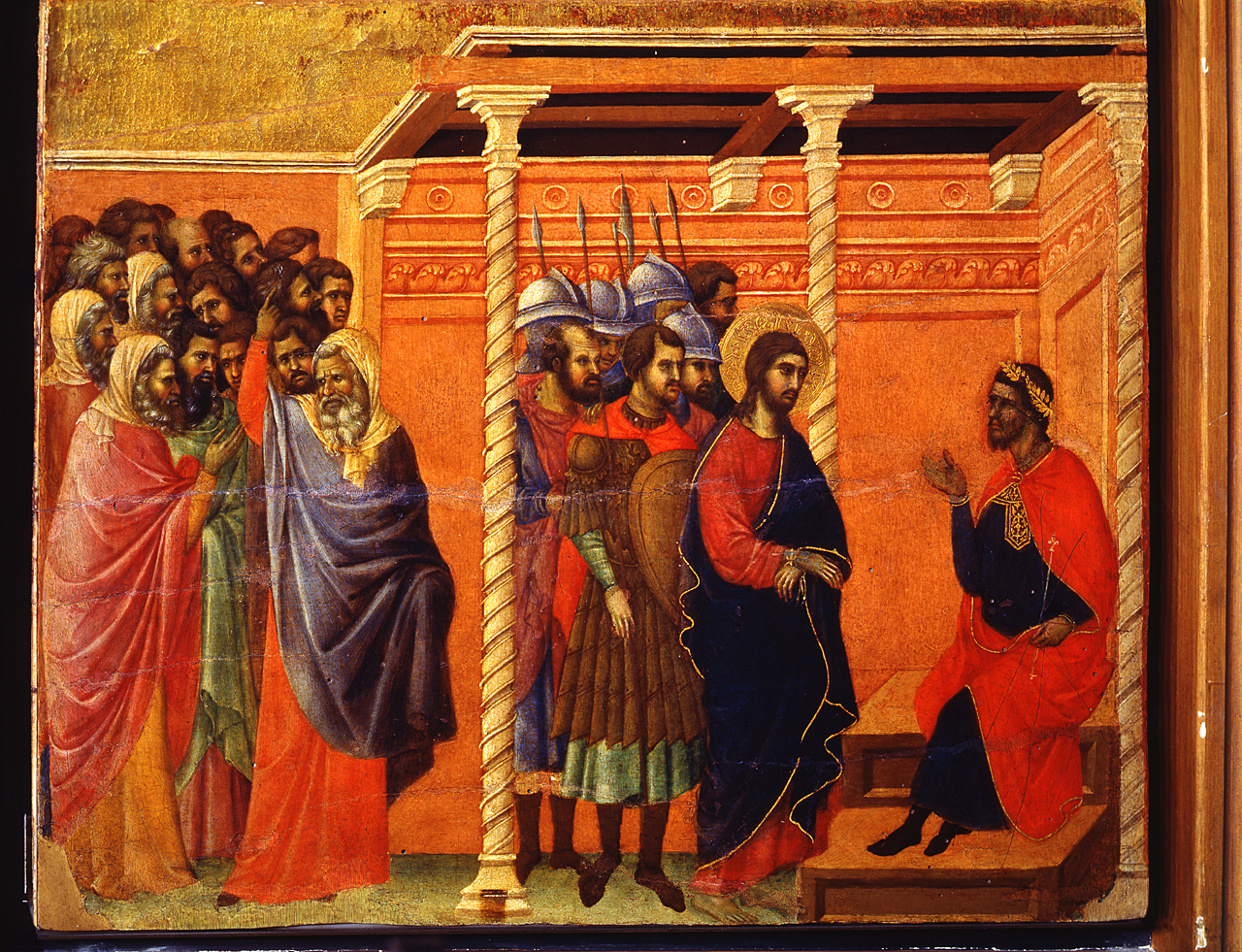 Cristo davanti a Pilato (ancona, elemento d'insieme) di Duccio di Boninsegna (primo quarto sec. XIV)