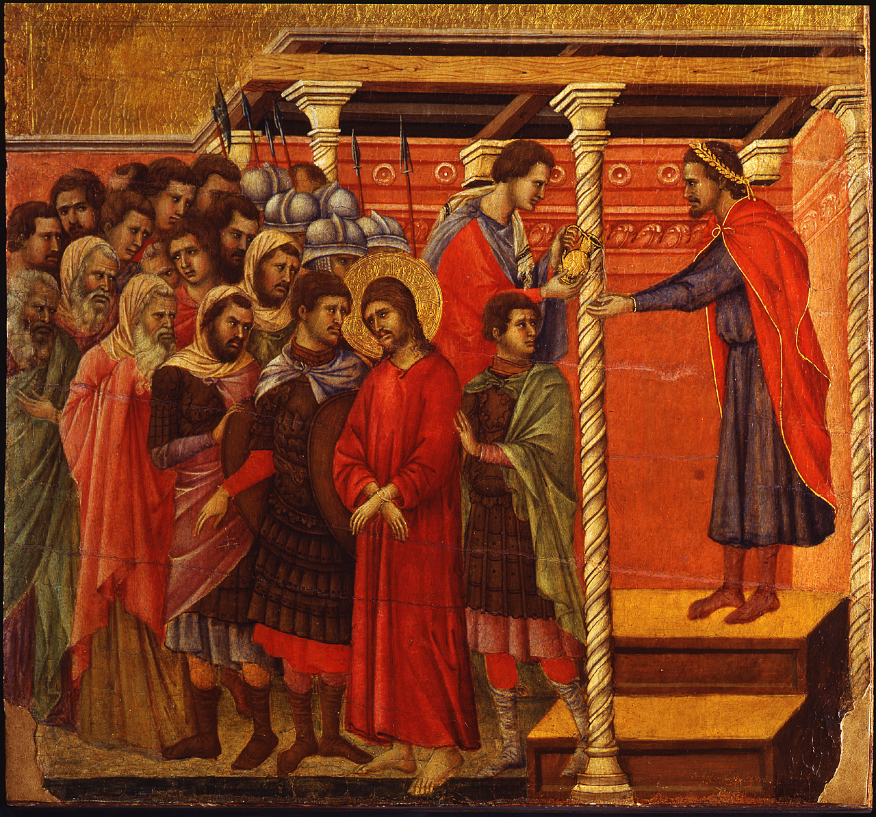 salita di Cristo al monte Calvario (ancona, elemento d'insieme) di Duccio di Boninsegna (primo quarto sec. XIV)