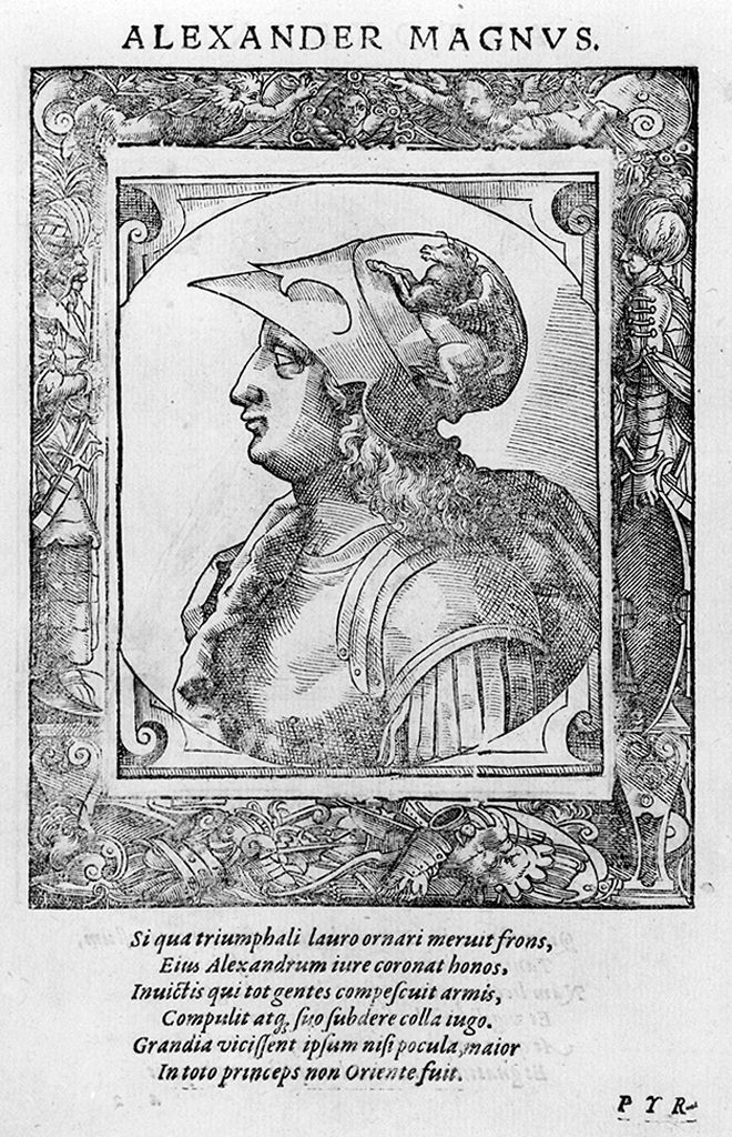 Alessandro Magno (stampa, stampa composita) di Stimmer Tobias (sec. XVI, sec. XVI)