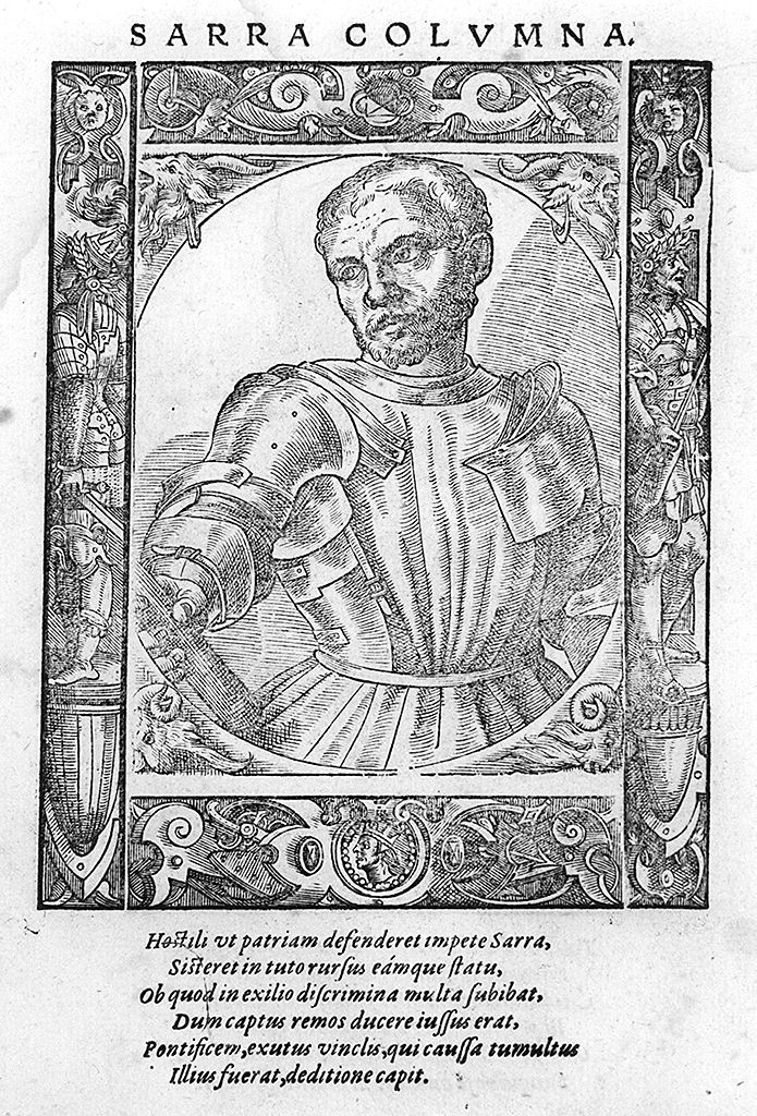 busto ritratto di Sciarra Colonna (stampa, stampa composita) di Stimmer Tobias (sec. XVI, sec. XVI)