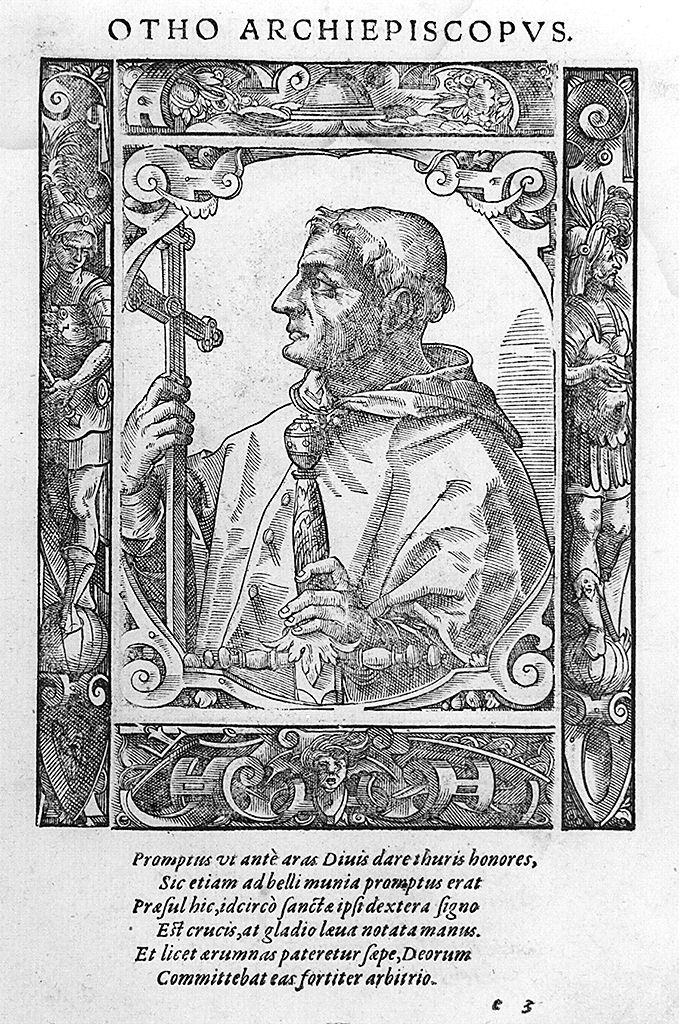 busto di profilo di Ottone di Frisinga (stampa, stampa composita) di Stimmer Tobias (sec. XVI, sec. XVI)