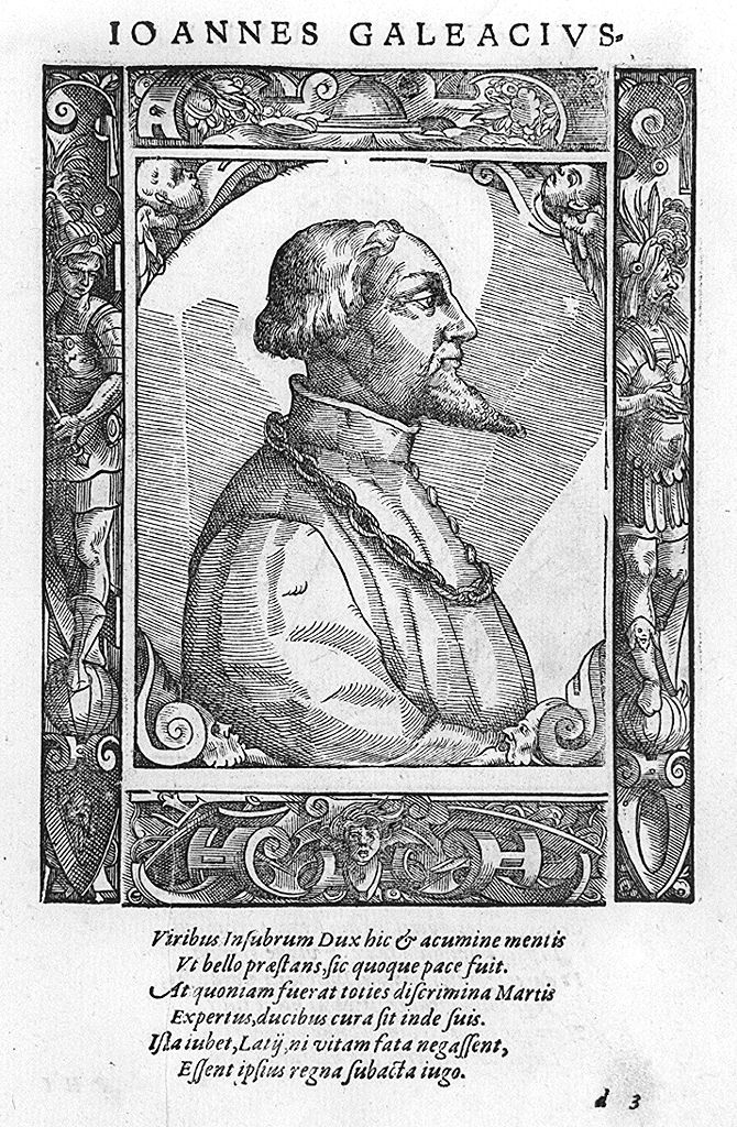 busto di profilo di Giovanni Galeazzo Visconti (stampa, stampa composita) di Stimmer Tobias (sec. XVI, sec. XVI)