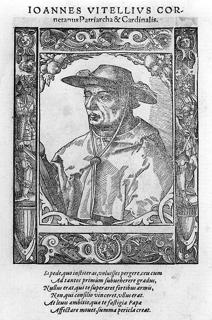 busto del cardinale Giovanni Vitelli (stampa, stampa composita) di Stimmer Tobias (sec. XVI, sec. XVI)