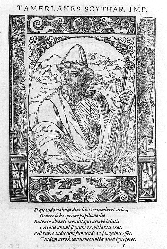 busto di Tamerlano (stampa, stampa composita) di Stimmer Tobias (sec. XVI, sec. XVI)