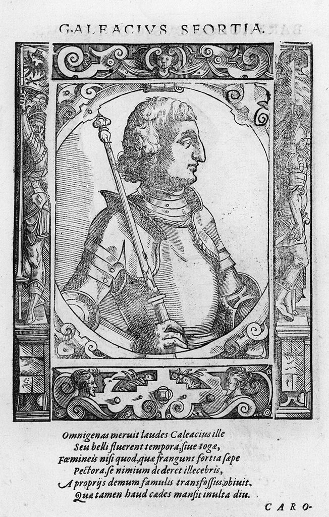 busto di profilo di Galeazzo Sforza (stampa, stampa composita) di Stimmer Tobias (sec. XVI, sec. XVI)
