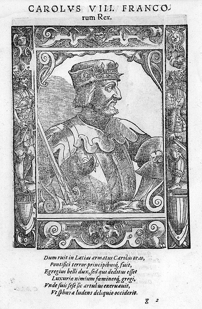 busto di profilo di Carlo VIII re di Francia (stampa, stampa composita) di Stimmer Tobias (sec. XVI, sec. XVI)