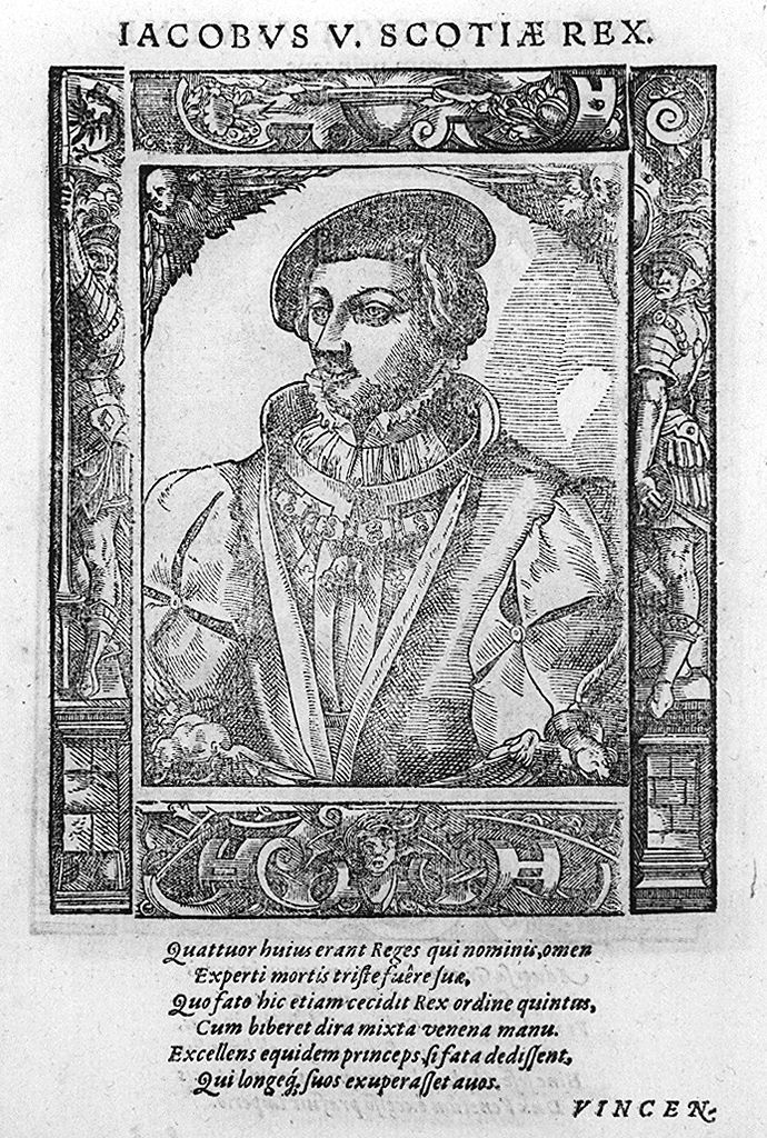 busto ritratto di Giacomo V di Scozia (stampa, stampa composita) di Stimmer Tobias (sec. XVI, sec. XVI)