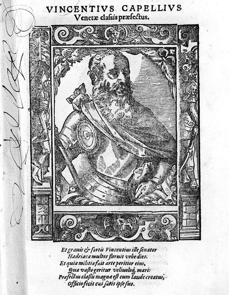 busto ritratto di Vincenzo Capello (stampa, stampa composita) di Stimmer Tobias (sec. XVI, sec. XVI)