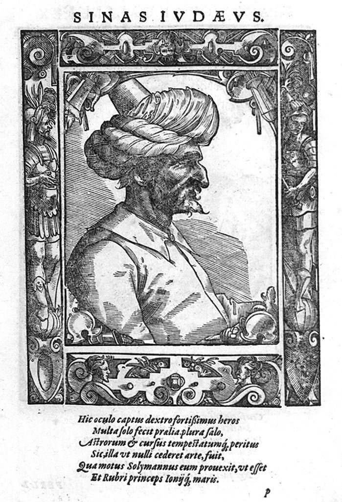 busto ritratto di Sinan Bassa detto Kodjah (stampa, stampa composita) di Stimmer Tobias (sec. XVI, sec. XVI)