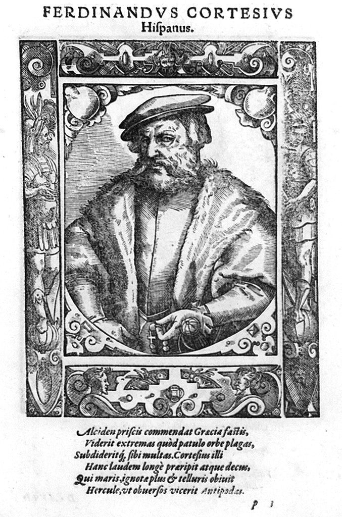 busto ritratto di Ferdinando Cortez (stampa, stampa composita) di Stimmer Tobias (sec. XVI, sec. XVI)