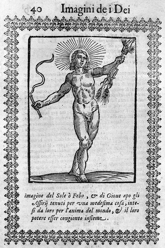 Apollo come dio del Sole (stampa, elemento d'insieme) di Ferroverde Filippo (sec. XVII)