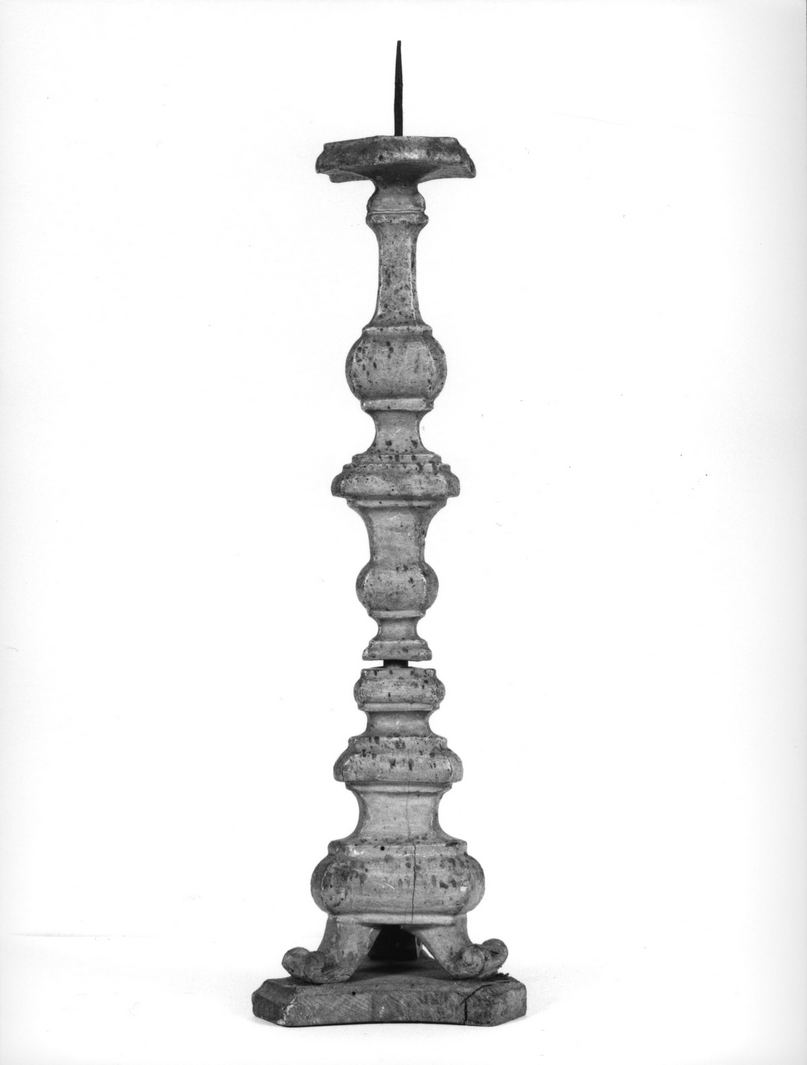 candeliere d'altare, opera isolata - bottega senese (sec. XVIII)