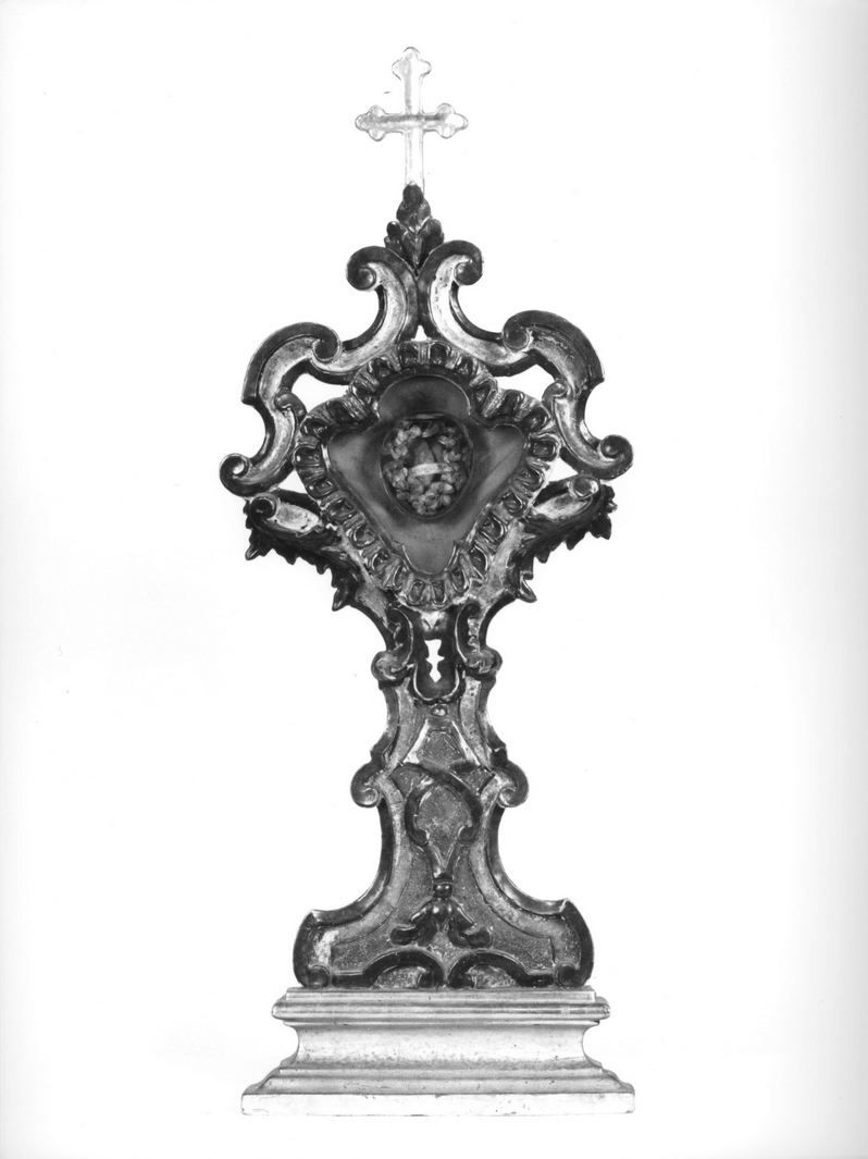 reliquiario - a ostensorio, serie - bottega senese (sec. XVIII)