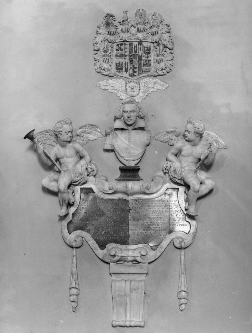 stemma gentilizio della famiglia di Kevenhuller Wolfang Georg (monumento funebre) - bottega senese (sec. XVII)