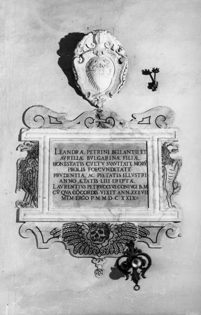 stemma gentilizio di Lorenzo Petrucci e Leandra Bellanti (monumento funebre) - bottega senese (sec. XVII)