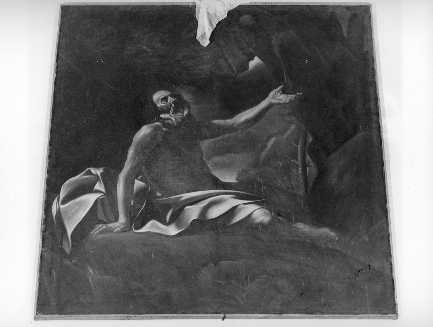teofania di Elia nella grotta (dipinto, elemento d'insieme) di Lanfranco Giovanni (bottega) (sec. XVII)