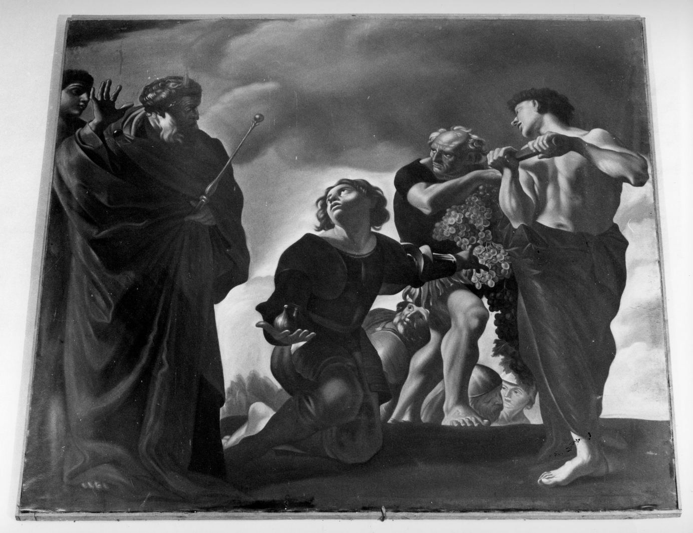 incontro di Elia con il re Achab (dipinto, elemento d'insieme) di Lanfranco Giovanni (bottega) (secondo quarto sec. XVII)