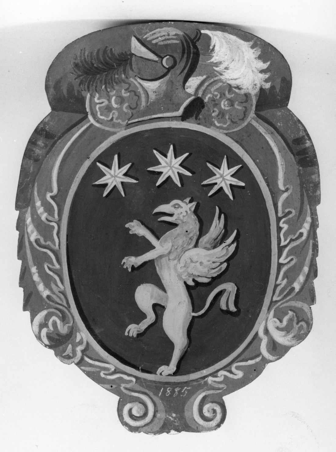 stemma gentilizio della famiglia Bellugi (dipinto, elemento d'insieme) - ambito senese (sec. XIX)