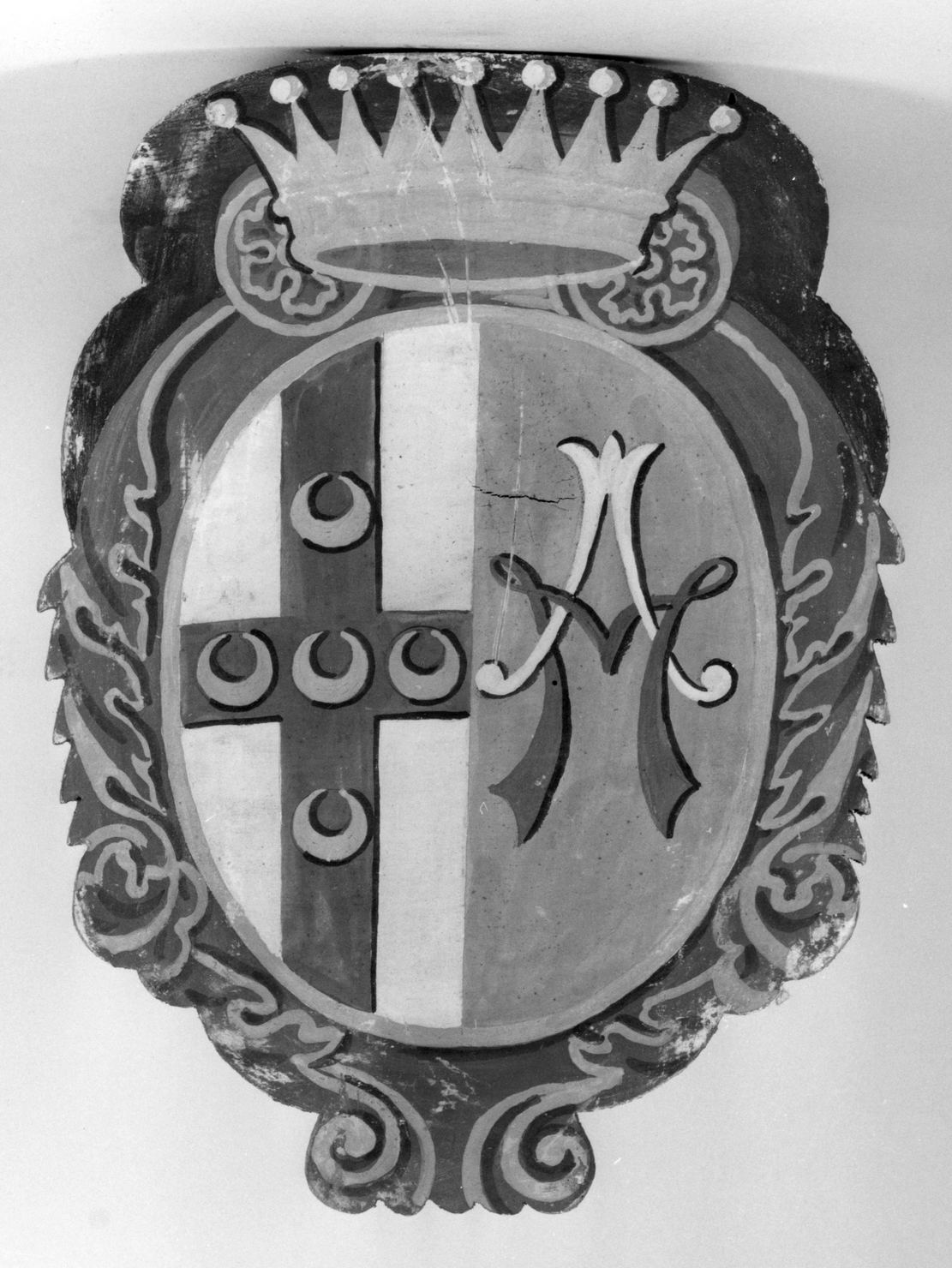 stemma gentilizio di Piccolomini Annina (dipinto, elemento d'insieme) - ambito senese (secc. XIX/ XX)