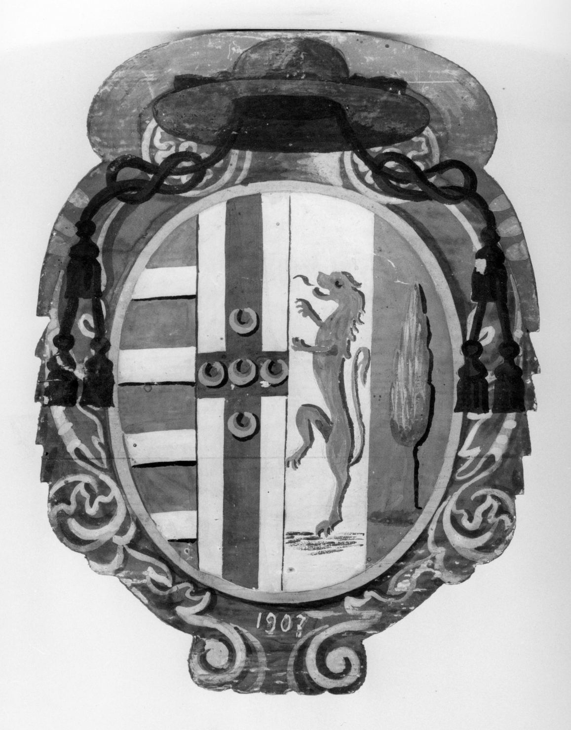 stemma gentilizio di Sozzi don Gabriello (dipinto, elemento d'insieme) - ambito senese (sec. XX)