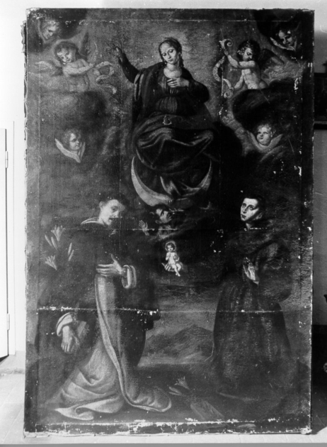Immacolata Concezione con Sant'Antonio da Padova e San Domenico (dipinto) - ambito toscano (sec. XVII)