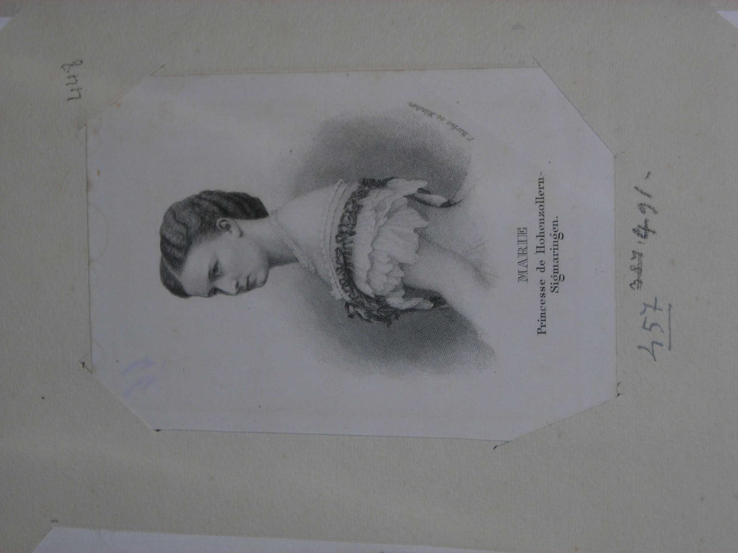 ritratto di donna (stampa) di Barfuss Paul (sec. XIX)