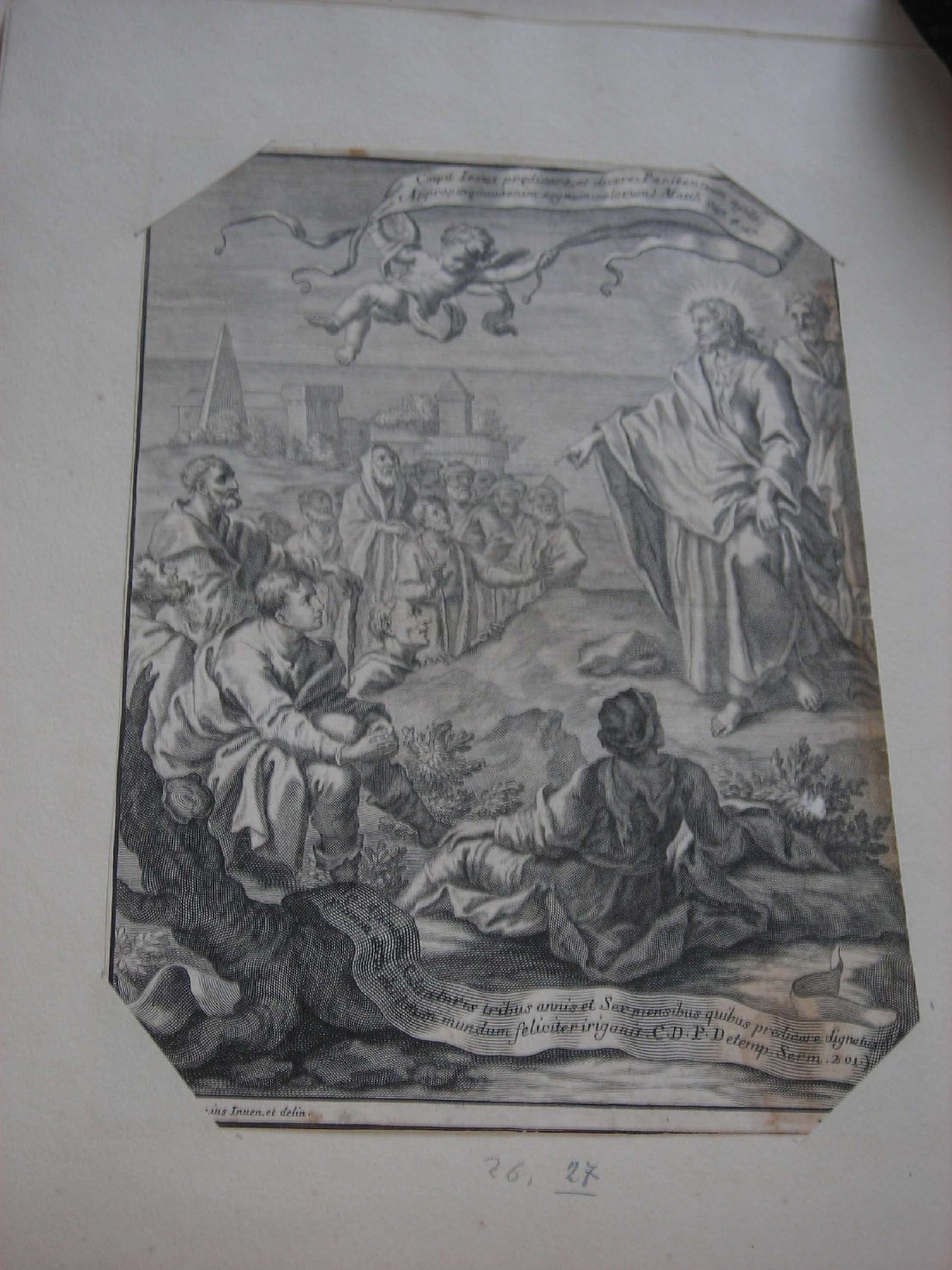 Gesù predica alle genti (stampa) di Ghezzi Pier Leone, Rossi Hieronimus (sec. XVIII)