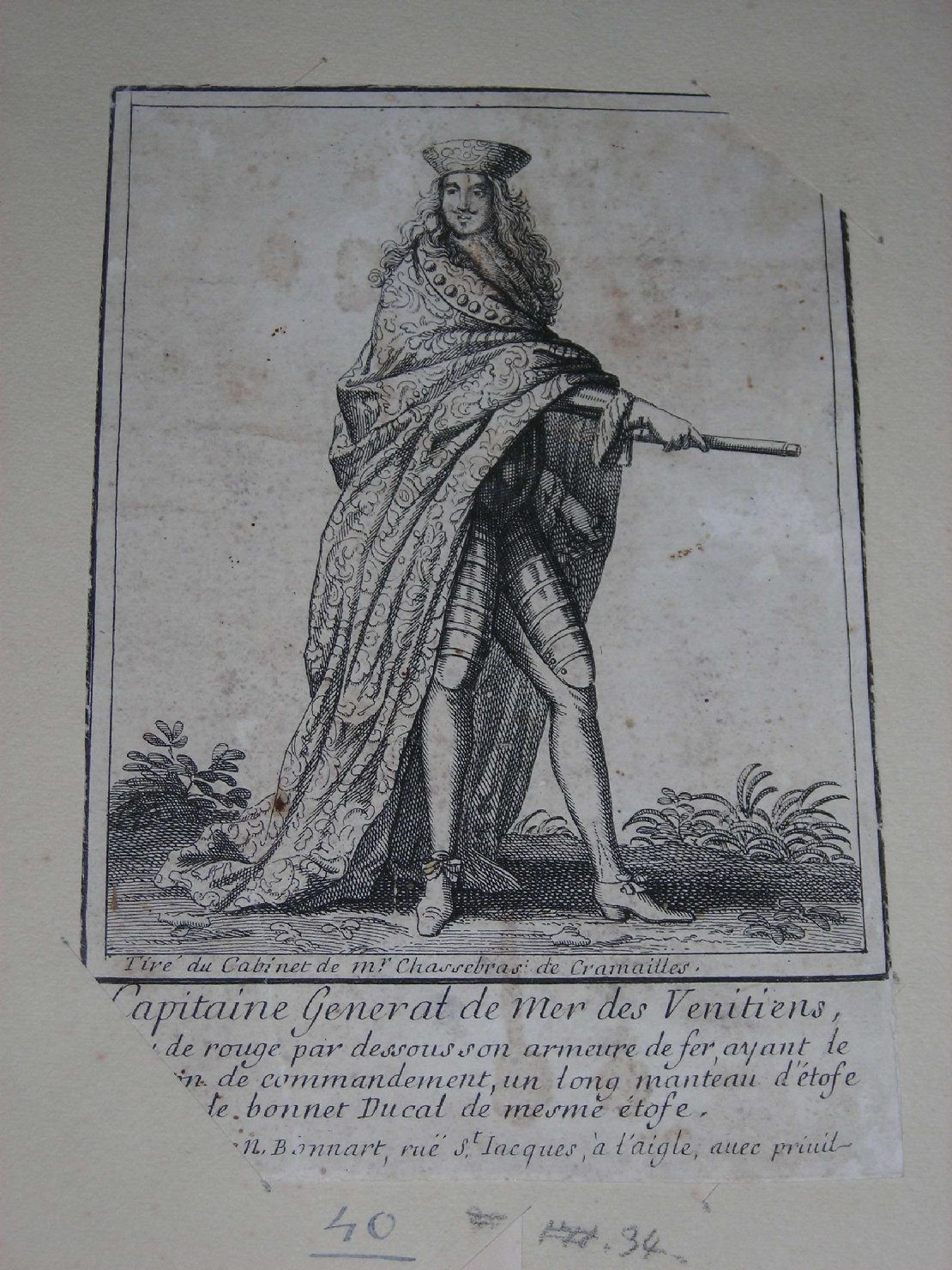 ritratto d'uomo (stampa) di Bonnart Nicolas, Chassebras de Cramailles (inizio sec. XVIII)
