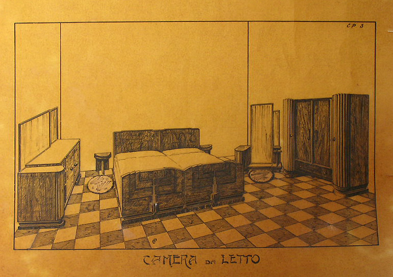 Camera da letto, Camera da letto (disegno) - ambito pisano (secondo quarto sec. XX)