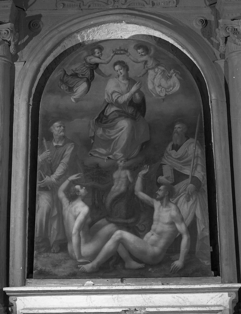 Immacolata concezione tra i SS. Pietro e Paolo, Immacolata Concezione e santi (dipinto) di Brini Francesco (seconda metà sec. XVI)
