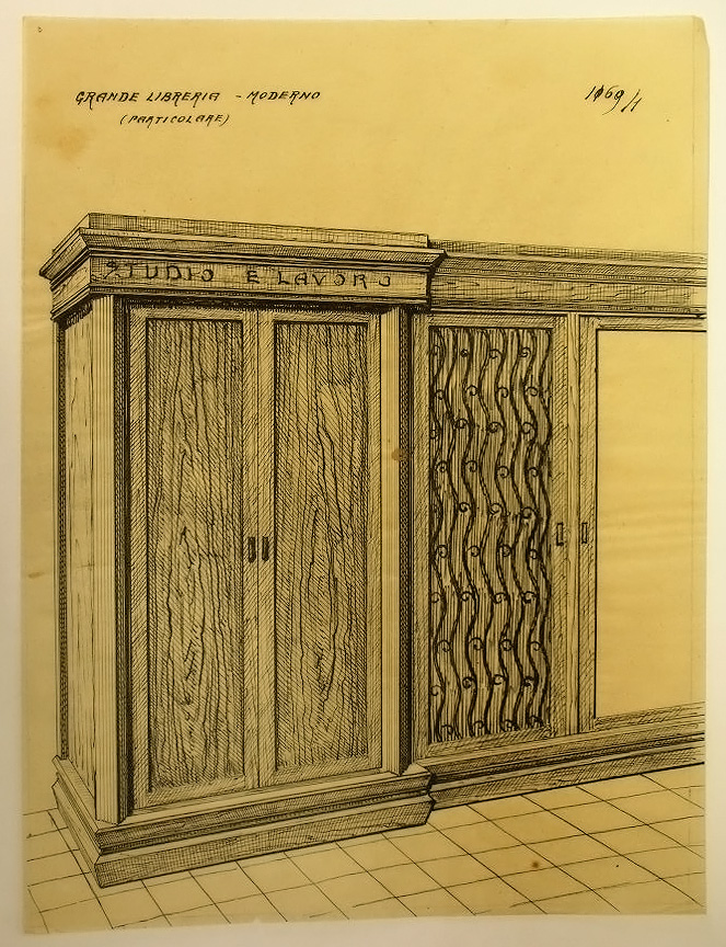 Grande Libreria - Moderno -, Libreria (disegno, serie) - ambito pisano (secondo quarto sec. XX)