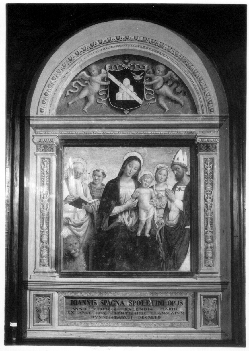 Madonna con Bambino e Santi (dipinto, opera isolata) di Giovanni di Pietro detto Spagna (attribuito) (primo quarto sec. XVI)