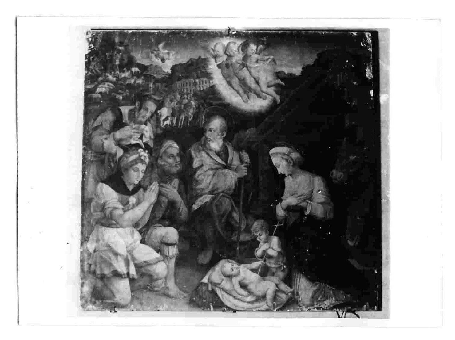 adorazione dei pastori (dipinto, opera isolata) di Cirelli Vittorio (attribuito) (sec. XVI)