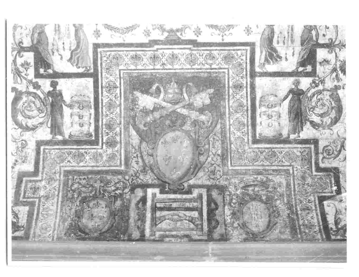 Stemma di papa Paolo III Farnese (dipinto, elemento d'insieme) di Gherardi Cristoforo (bottega) (prima metà sec. XVI)