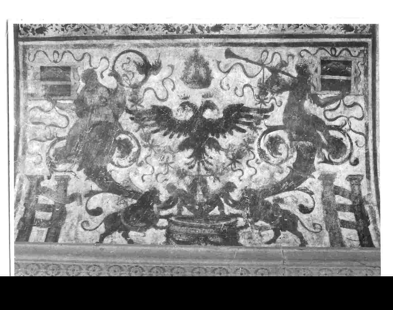 elementi araldici (dipinto, opera isolata) di Gherardi Cristoforo (bottega) (prima metà sec. XVI)