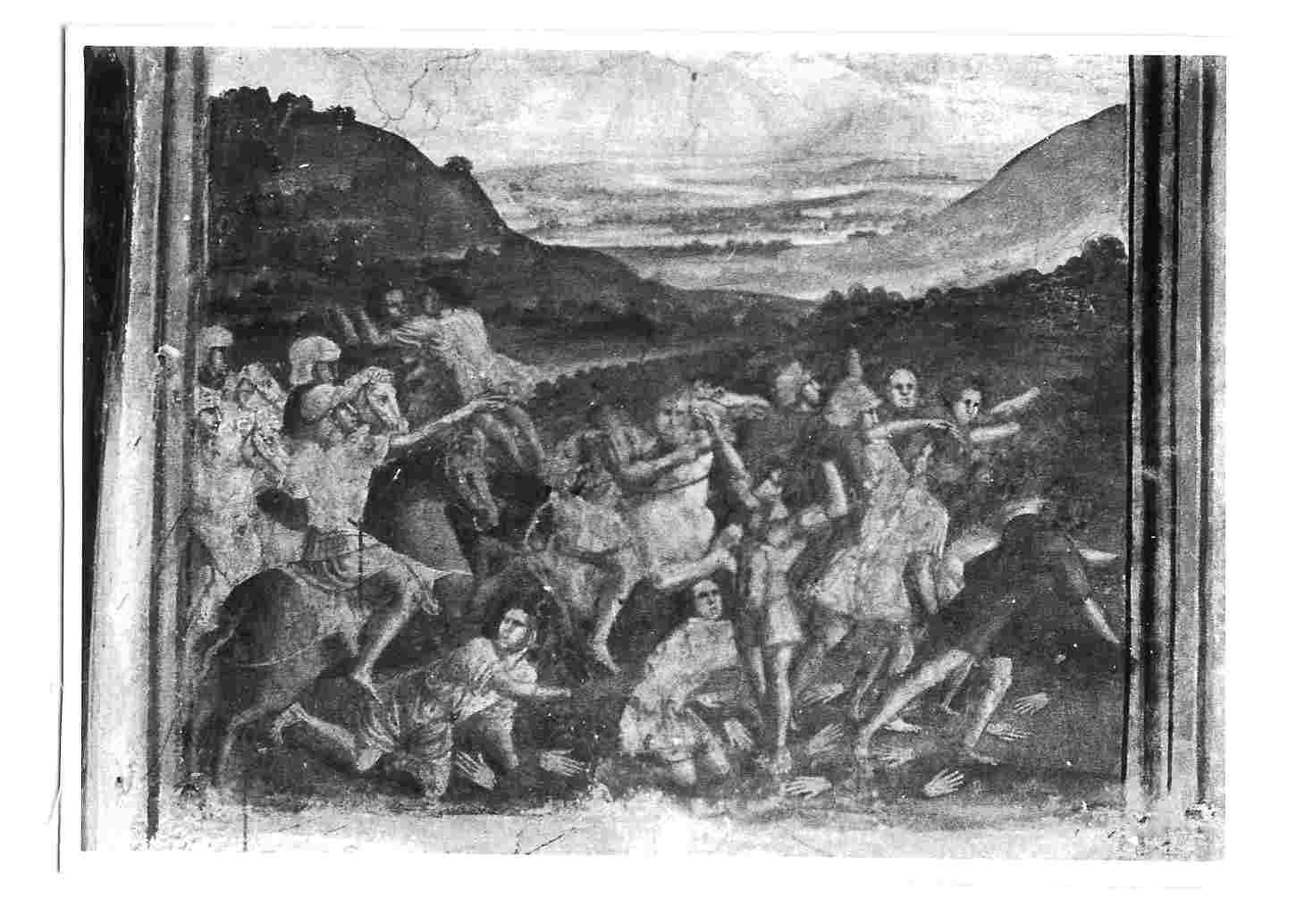 Cesare fa tagliare le mani ai ribelli di Usselloduno (dipinto, elemento d'insieme) di Filotesio Nicola detto Cola dell'Amatrice (bottega) (prima metà sec. XVI)
